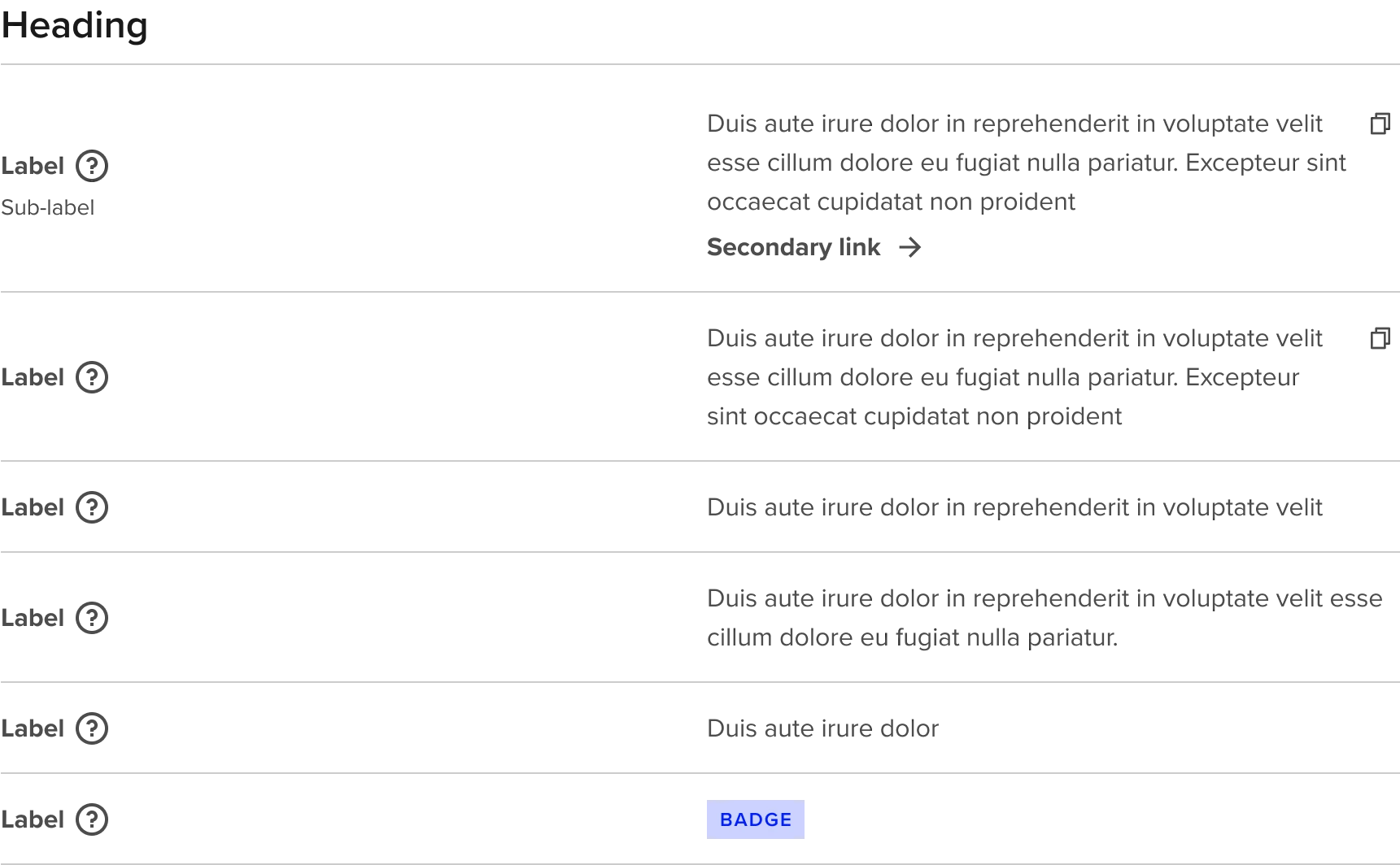 Default text size and height without icons